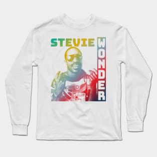 Stevie Wonder Graphite Pen Rainbow Colors Long Sleeve T-Shirt